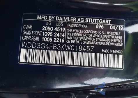 2019 Mercedes-Benz A 220 4Matic from USA, damaged, VIN WDD3G4FB3KW018457